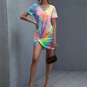 NWT Tie Dye Medium Rainbow Dress